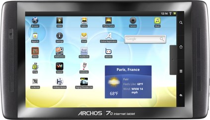 Archos 70 Internet Tablet Flash Serie részletes specifikáció