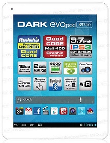 Akortek Dark EvoPad 3G R9740 részletes specifikáció