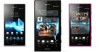 SONY XPERIA ACRO S FRONT BLACK PINK WHITE