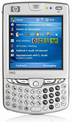 Hewlett-Packard iPAQ hw6915 Mobile Messenger / hw6925 / hw6945 / hw6965 / HSTNH-H06C-WL  (HTC Sable) részletes specifikáció