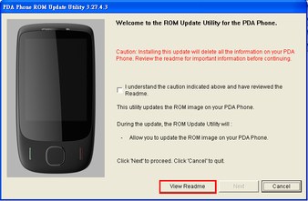 HTC Touch 3G EU ROM frissítés kép image