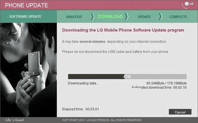 T-Mobile LG P999 G2X Android 2.3.3 rendszerfrissítés V21e kép image