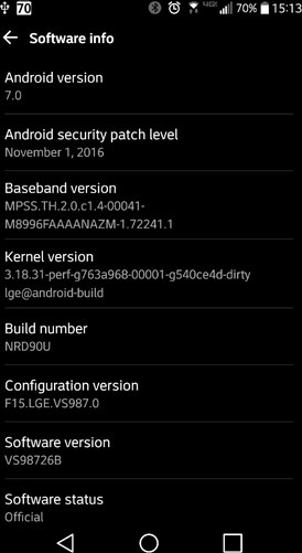 LG G5 VS987 Android 7.0 Nougat OTA rendszerfrissítés 26B kép image