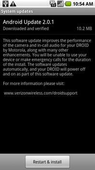 Motorola DROID Android 2.0.1 rendszerfrissítés AP ESD56 / BP C_01.3E.01 kép image