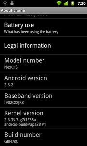 Google Nexus S Android 2.3.2 rendszerfrissítés GRH78C adatlap