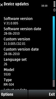 Nokia 5530 XpressMusic Firmware frissítés v31.0.005