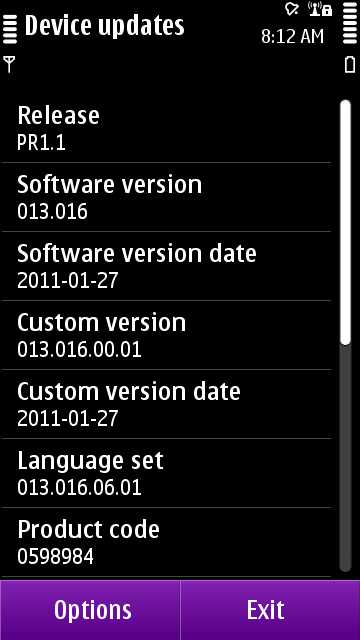 Nokia N8 Firmware frissítés v013.016