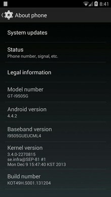 Samsung GT-i9505G Galaxy S4 Google Play Android 4.4.2 KitKat rendszerfrissítés KOT49H